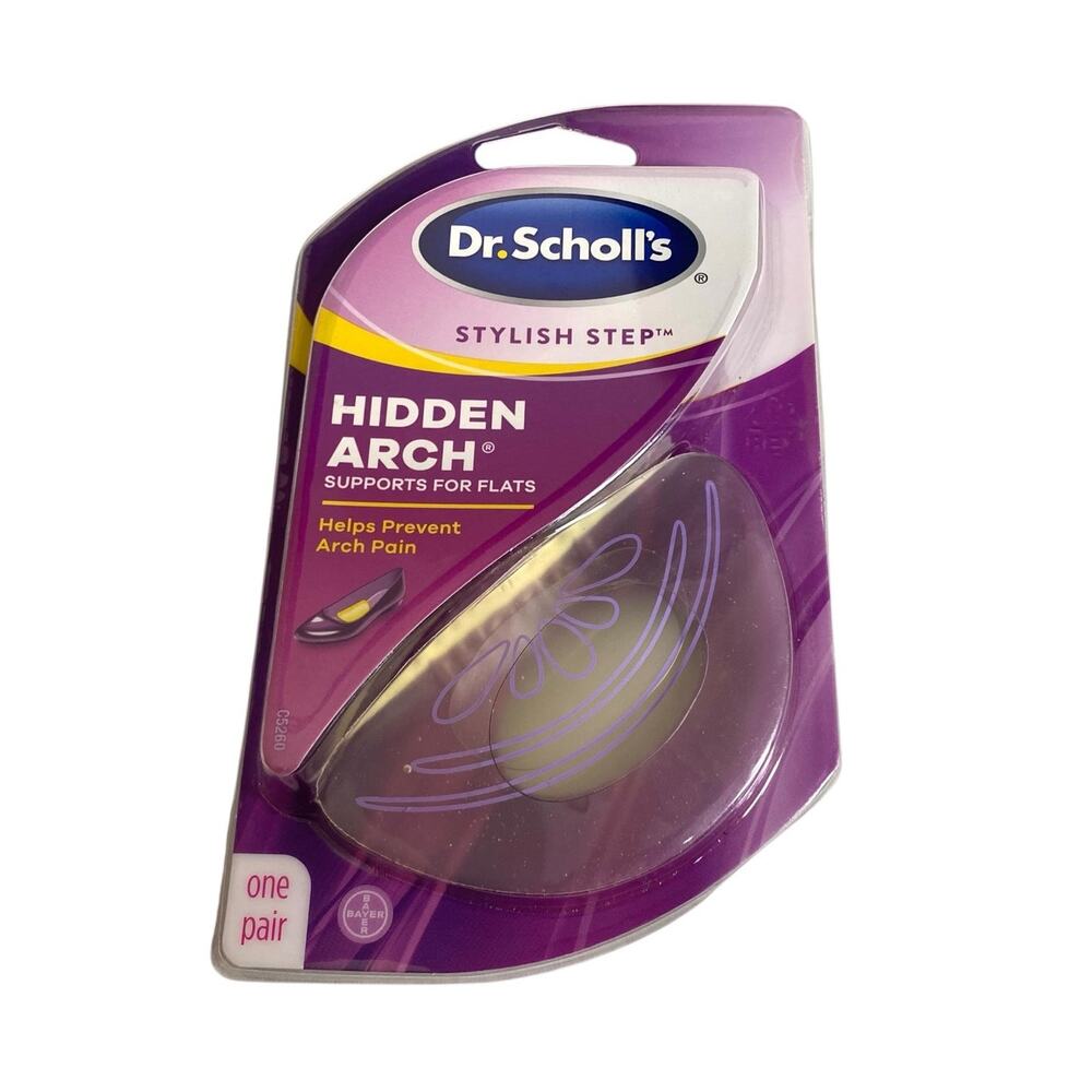 Dr. Scholl's Stylish Step Hidden Arch Supports for Flats Gel Insole Pain OS NWT